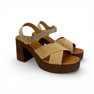 SEYCHELLES Paloma Sand Suede Platform Heels, NEW! Size 9.5